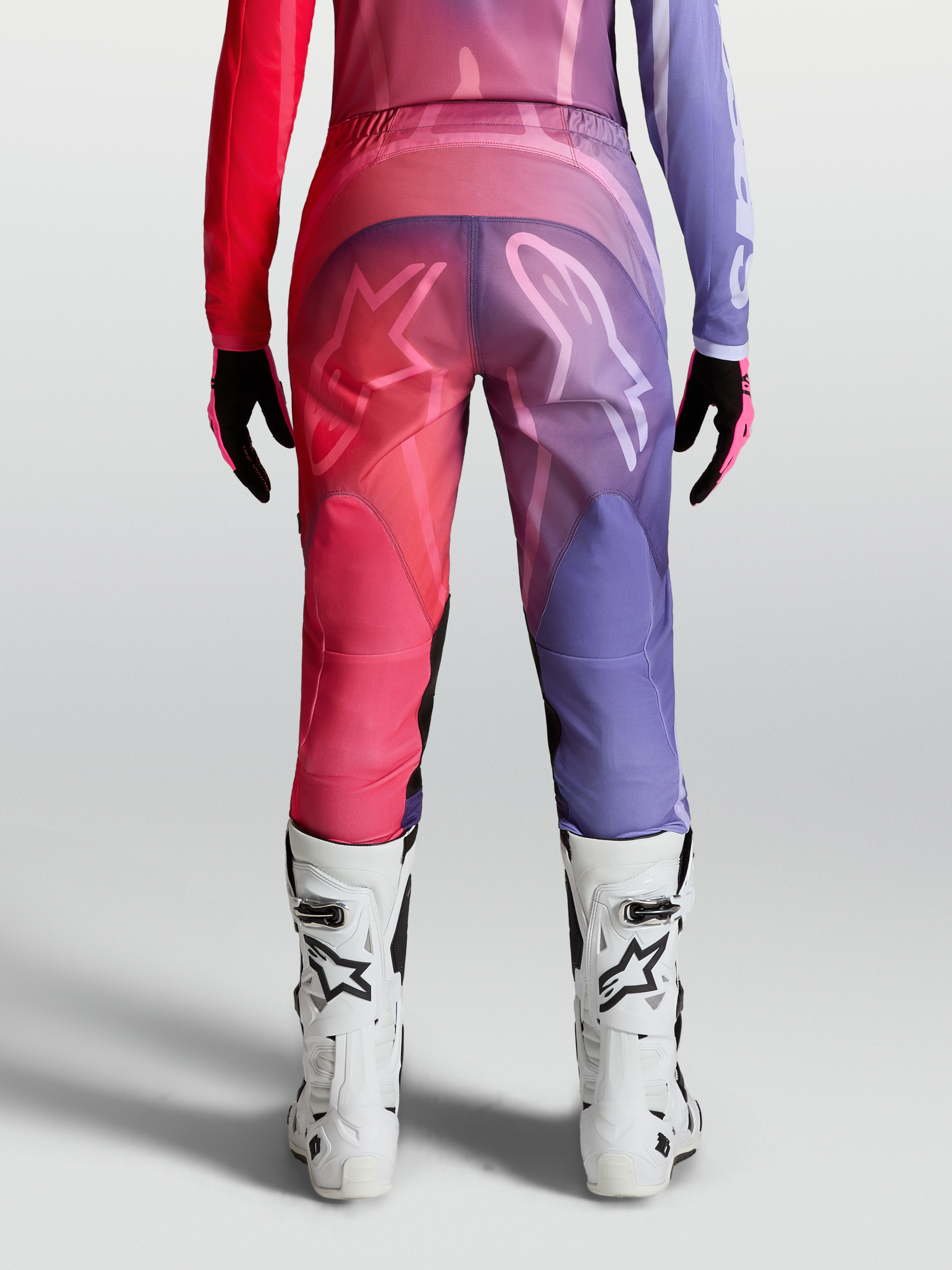 Alpinestars Stella Fluid Kepler, pantalones de motocross para mujer, morado y rojo, diseño ergonómico con ajuste deportivo y durabilidad para off-road