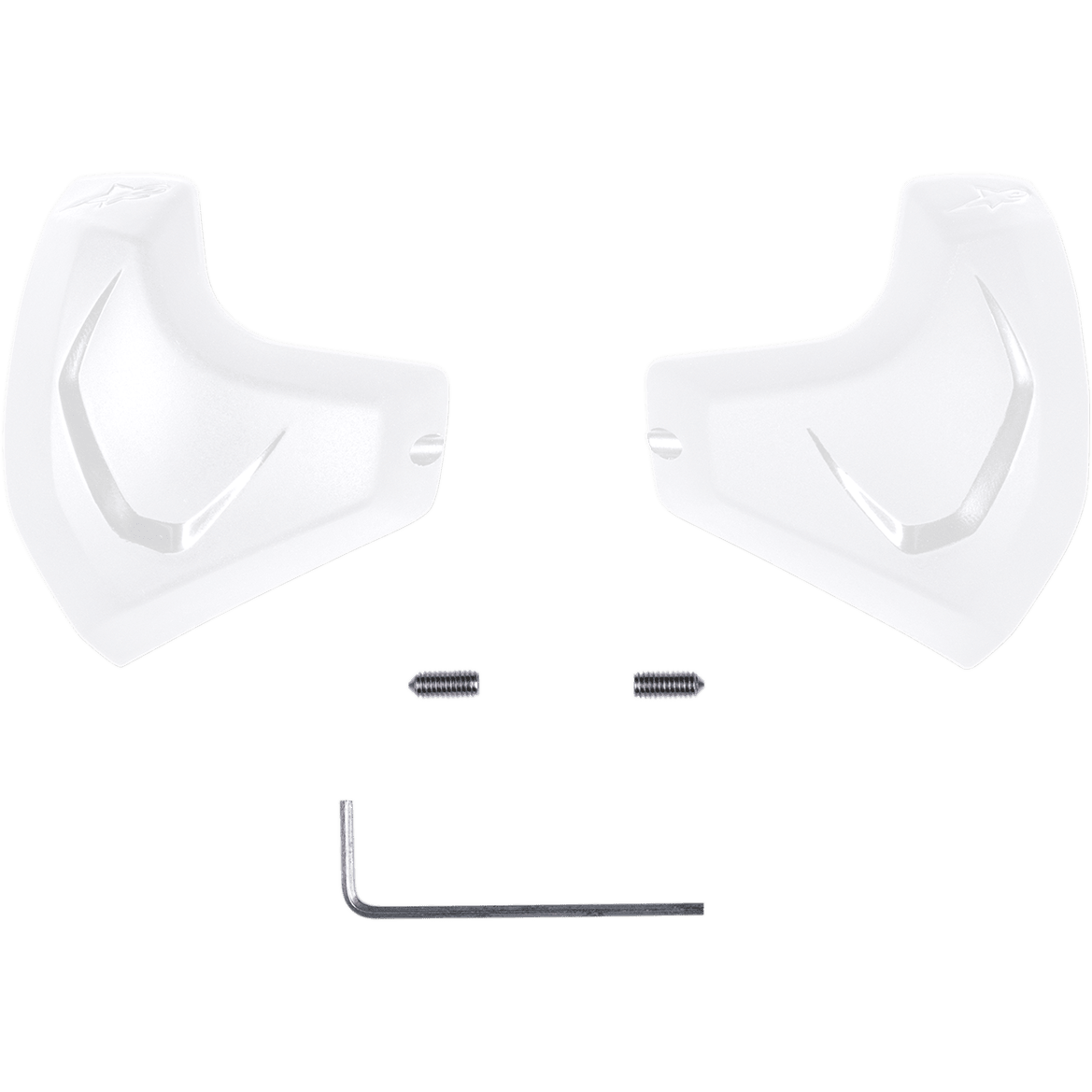 Alpinestars Elbow Sliders, juego de deslizadores de codo de repuesto, blancos, incluye dos inserciones de poliuretano, tornillos de montaje y llave hexagonal, con forma anatómica para trajes de carreras de motociclismo