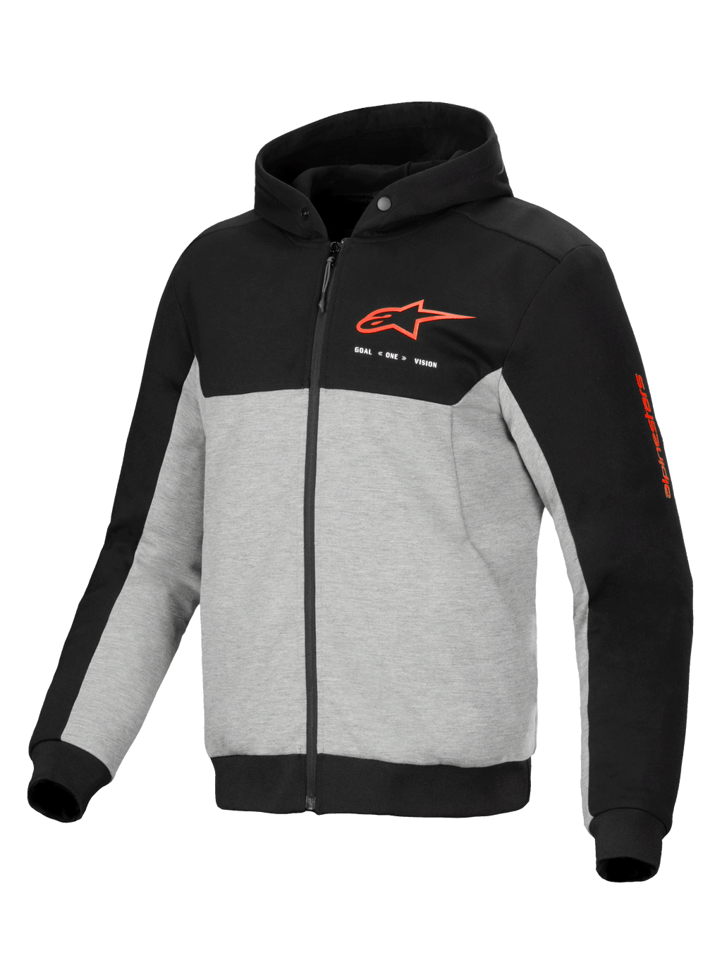 Alpinestars Chrome V2 Sport, sudadera de moto urbana negra y gris para hombre con protección certificada CE