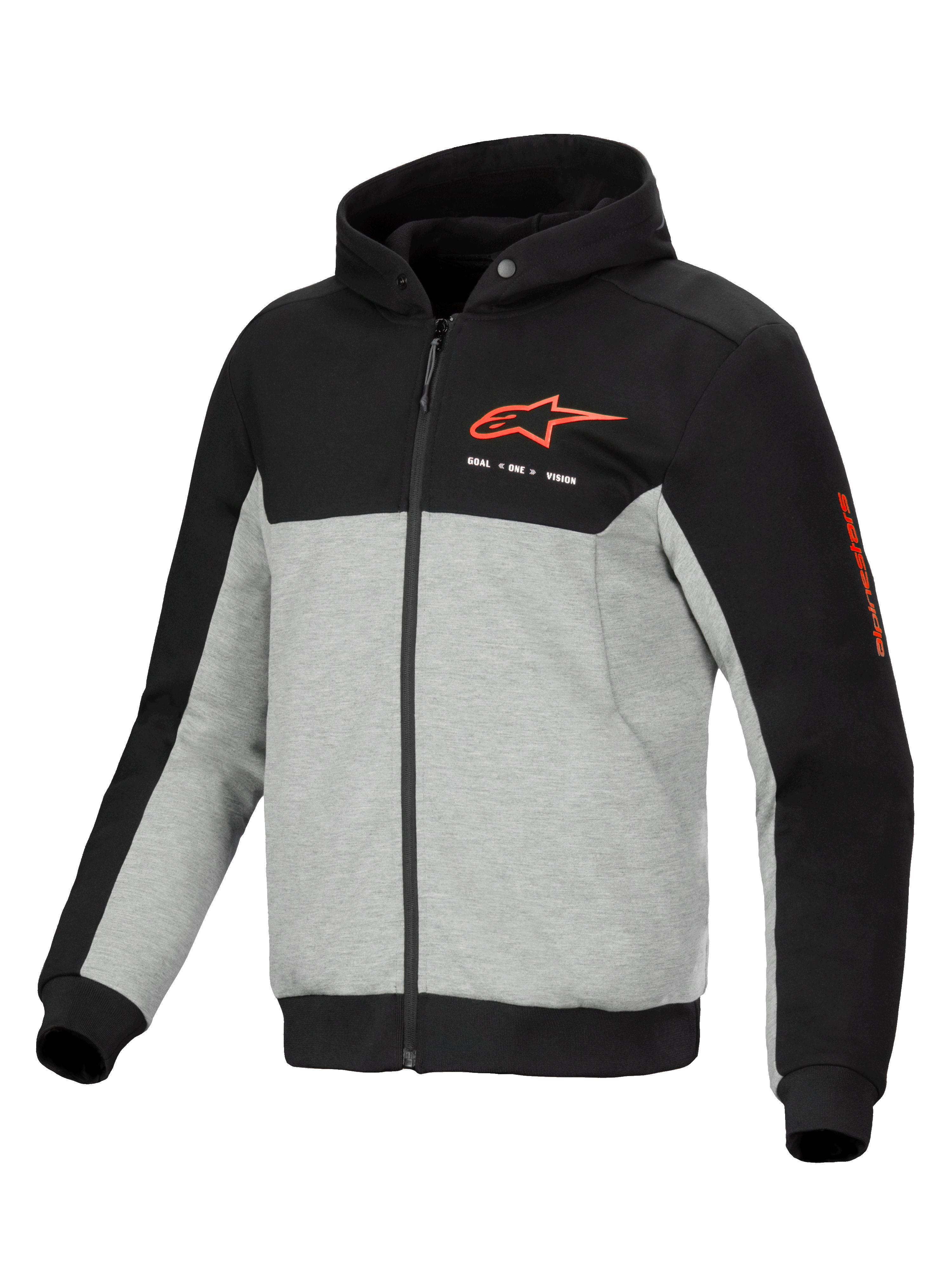 Alpinestars Chrome V2 Sport, sudadera de moto urbana negra y gris para hombre con protección certificada CE