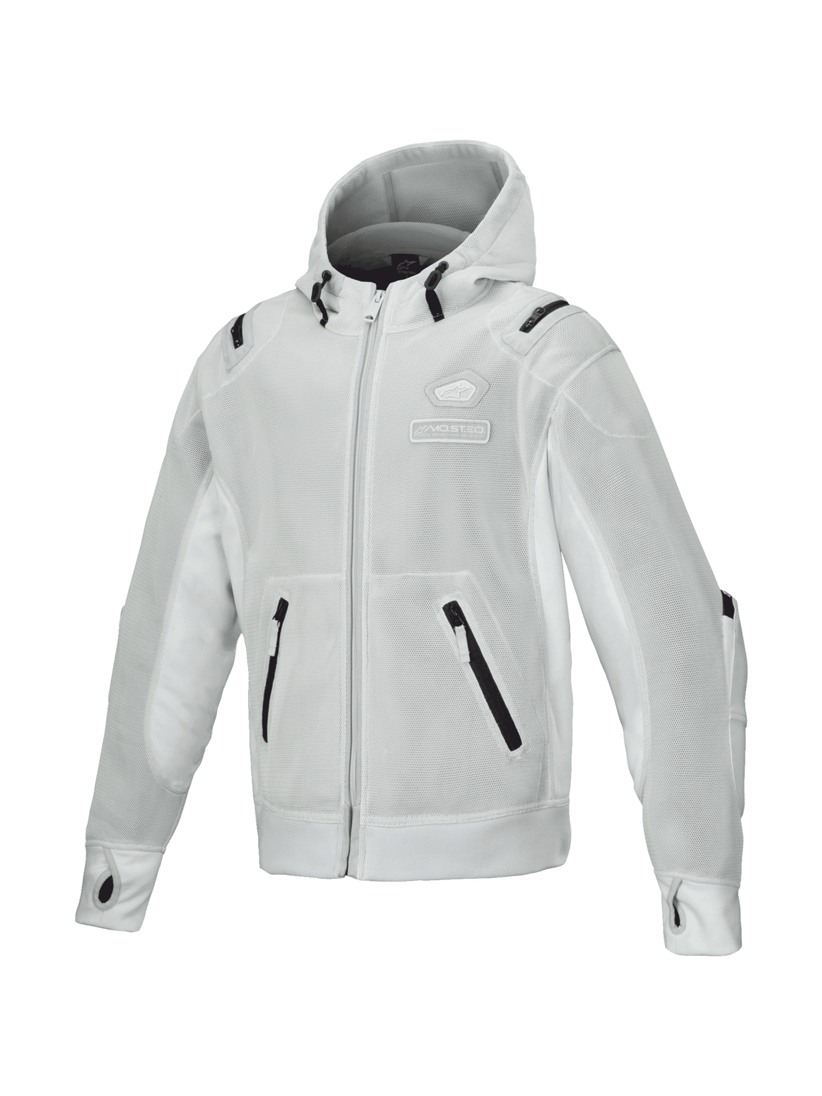 Alpinestars Moflow Air Tech Hoodie, sudadera de moto urbana para hombre, gris, construcción de malla transpirable de alta densidad, preparada para Tech-Air y con protecciones de perfil bajo