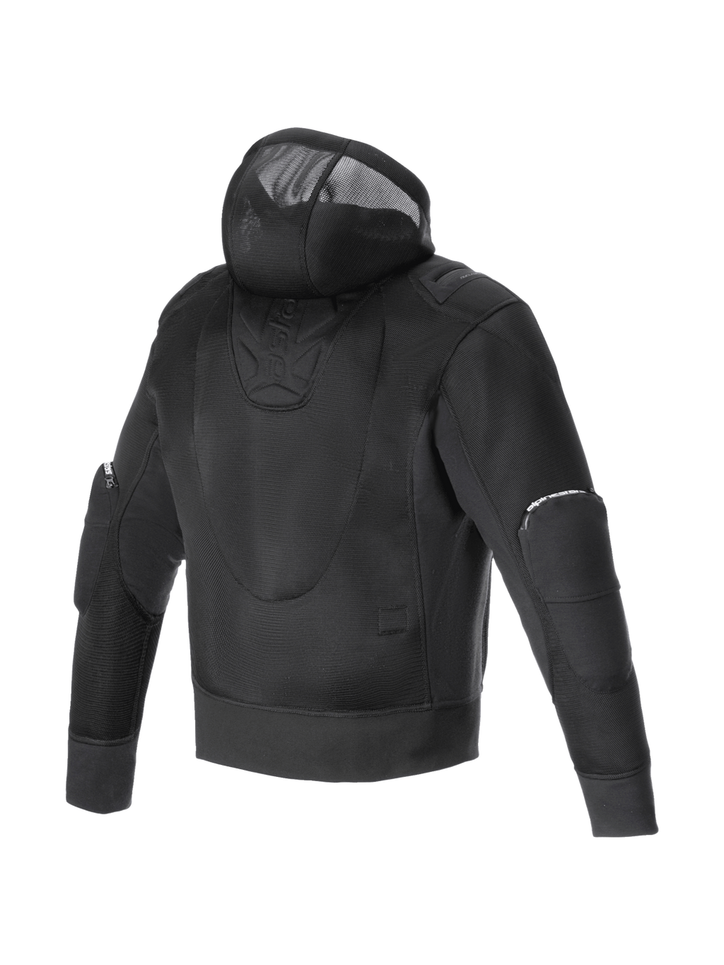 Alpinestars Moflow Air Tech Hoodie, men's black urban motorcycle jacket with high-density ventilated mesh chassis.
