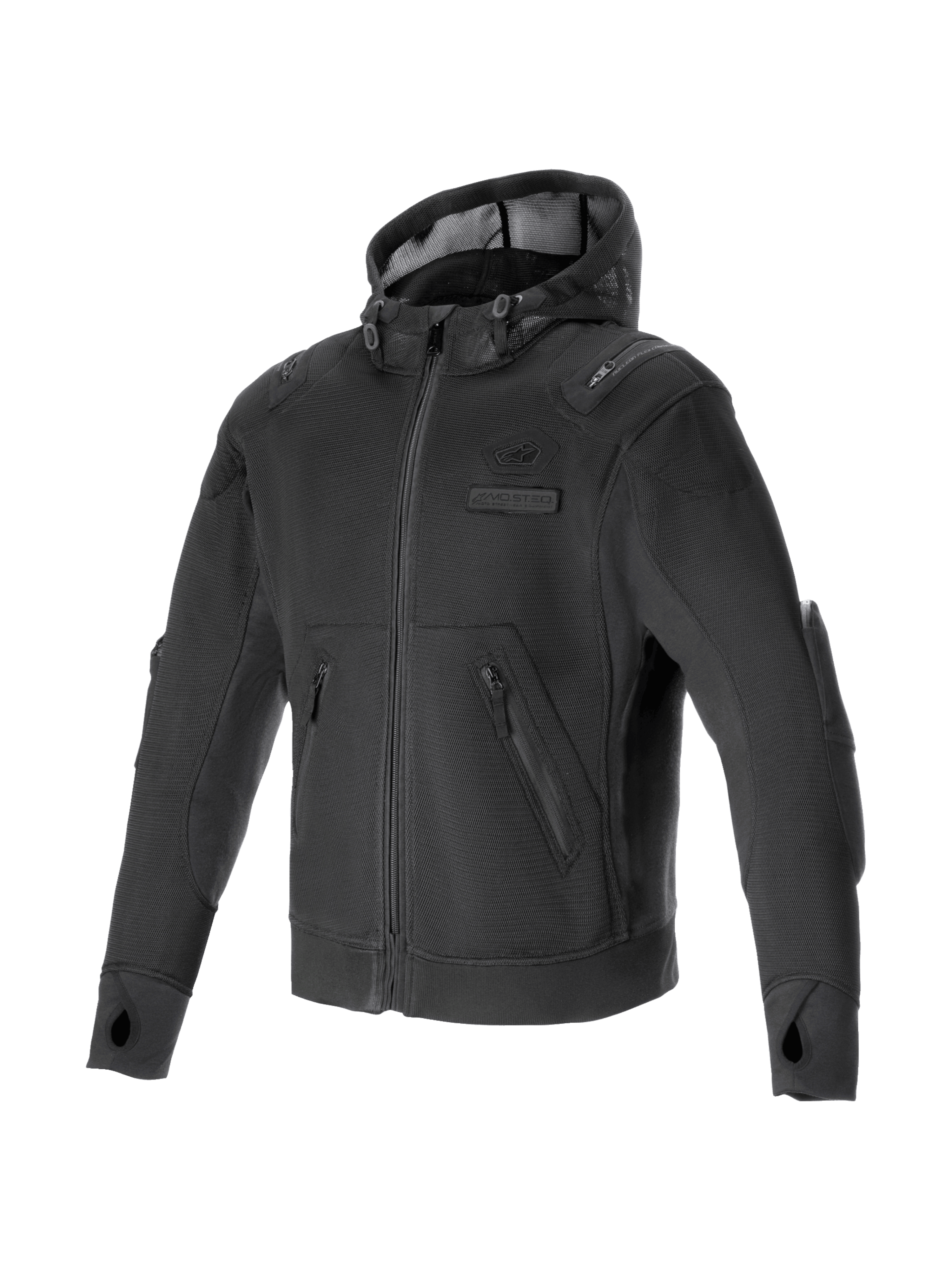 Alpinestars Moflow Air Tech Hoodie, sudadera con capucha de moto urbana para hombre, negra, de malla técnica transpirable y preparada para Tech-Air