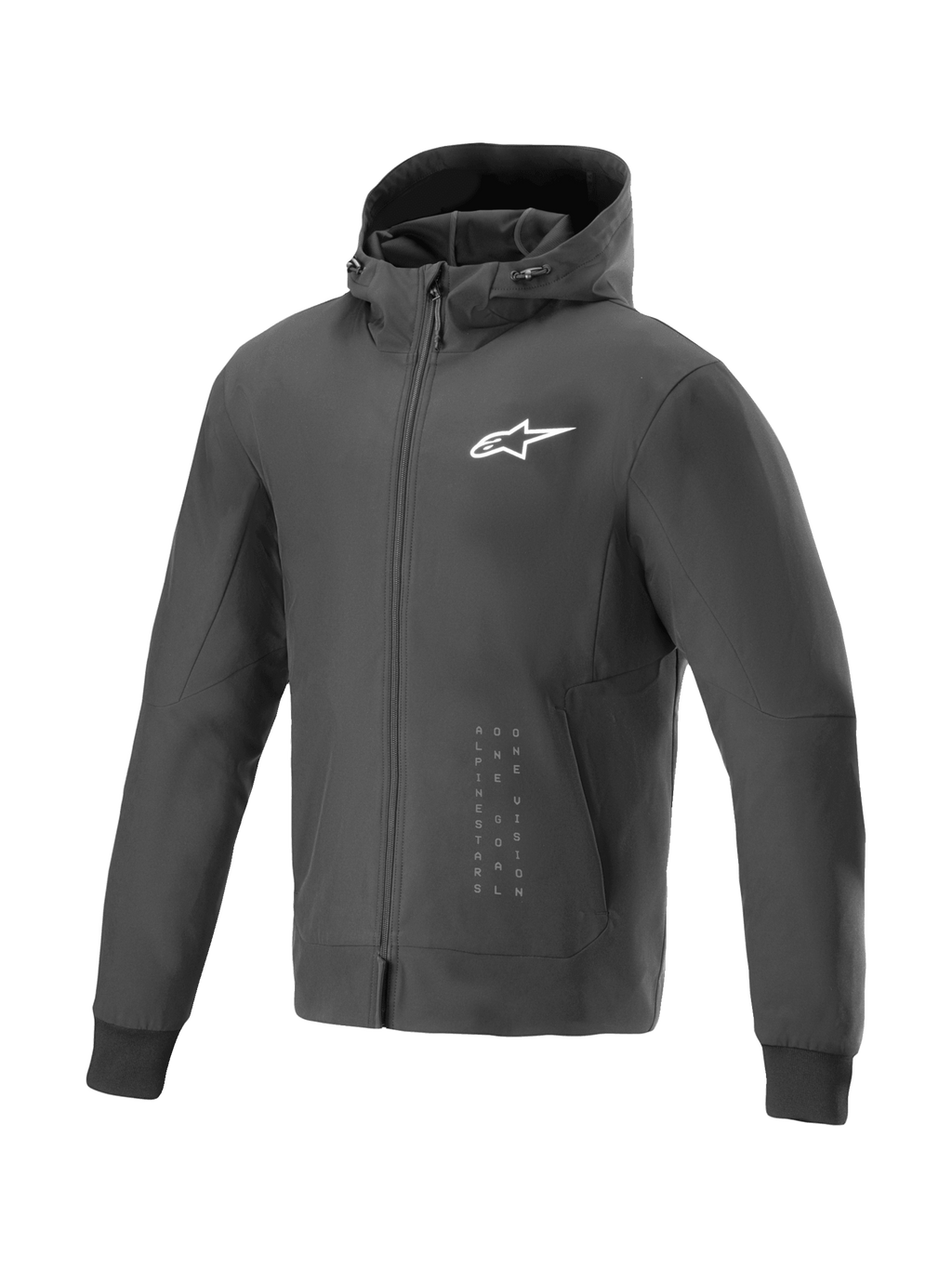 Alpinestars Sudadera Tech Radium, chaqueta de moto urbana cortavientos para hombre, negra y blanca, material textil 3L, preparada para Tech-Air®, con protecciones Nucleon Flex Plus y certificación CE