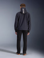 Alpinestars Radium Tech Hoodie, black windproof urban motorcycle jacket for men with white logo on the hood.