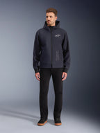Alpinestars Radium Tech Hoodie, men's urban motorcycle jacket, black and white, windproof 3L shell, Tech-Air Ready.