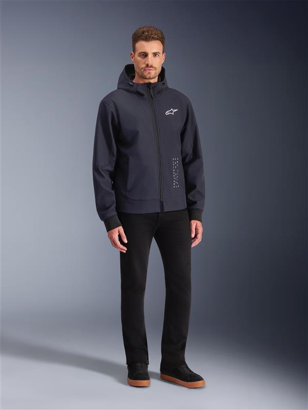 Alpinestars Radium Tech Hoodie, Black and White Urban Motorcycle Jacket, Men's Tech-Air Ready Windproof Gear.