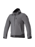 Alpinestars Neo Waterproof Hoodie, gray men's urban motorcycle jacket, waterproof and windproof textile.
