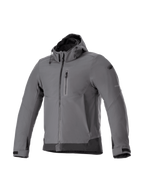 Sudadera Alpinestars Neo Waterproof Hoodie, chaqueta de moto urbana para hombre, gris, textil impermeable y cortavientos.