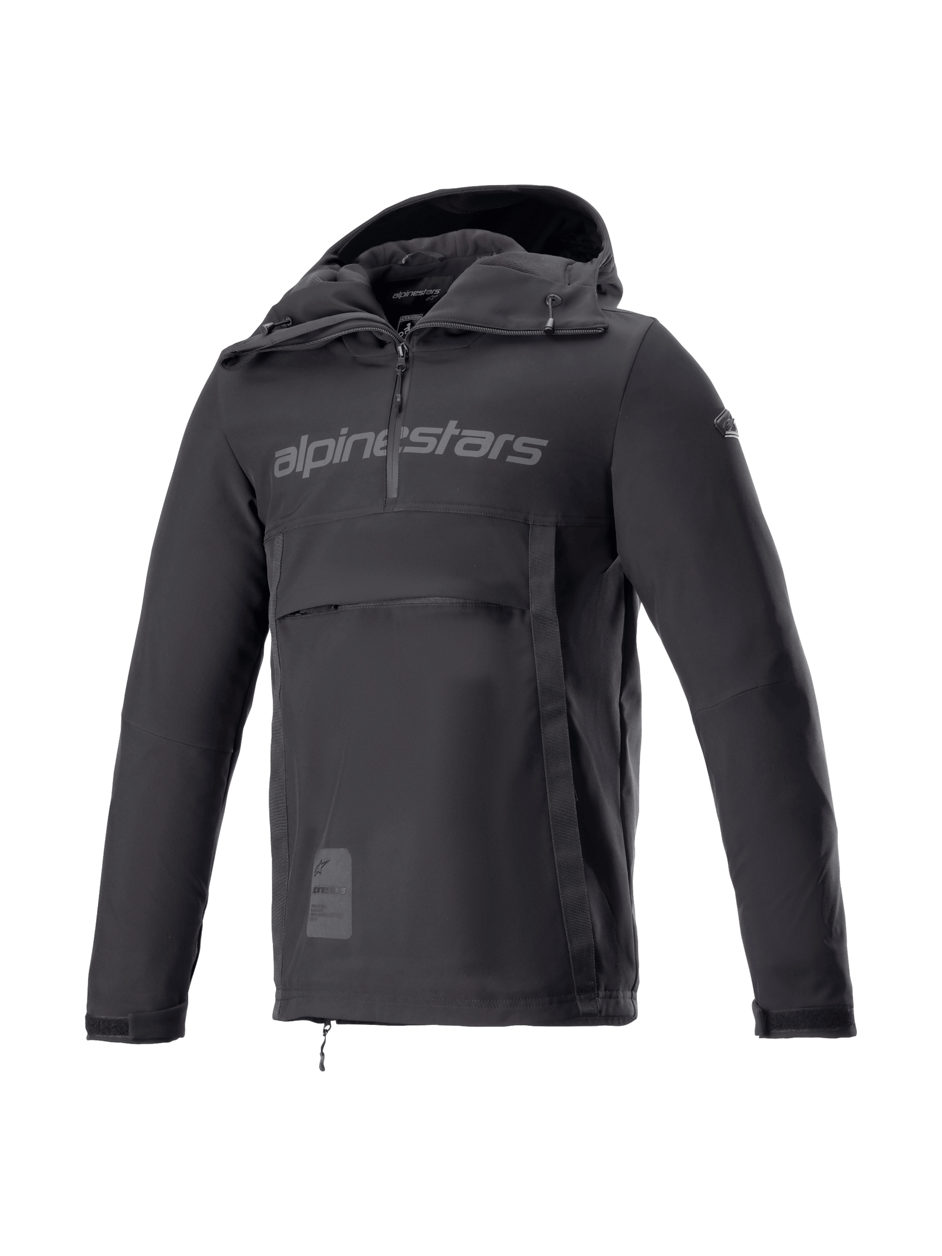 Alpinestars Sudadera Sherpa, anorak de moto softshell negro para hombre, chaqueta urbana cortavientos, Tech-Air Ready.