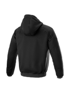 Alpinestars Ageless Hoodie, chaqueta de moto urbana textil negra con protección interna, vista trasera