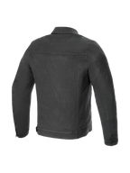 Alpinestars chaqueta Garage, chaqueta de moto urbana para hombre, gris humo, denim de algodón elástico, vista trasera, compatible con Tech-Air