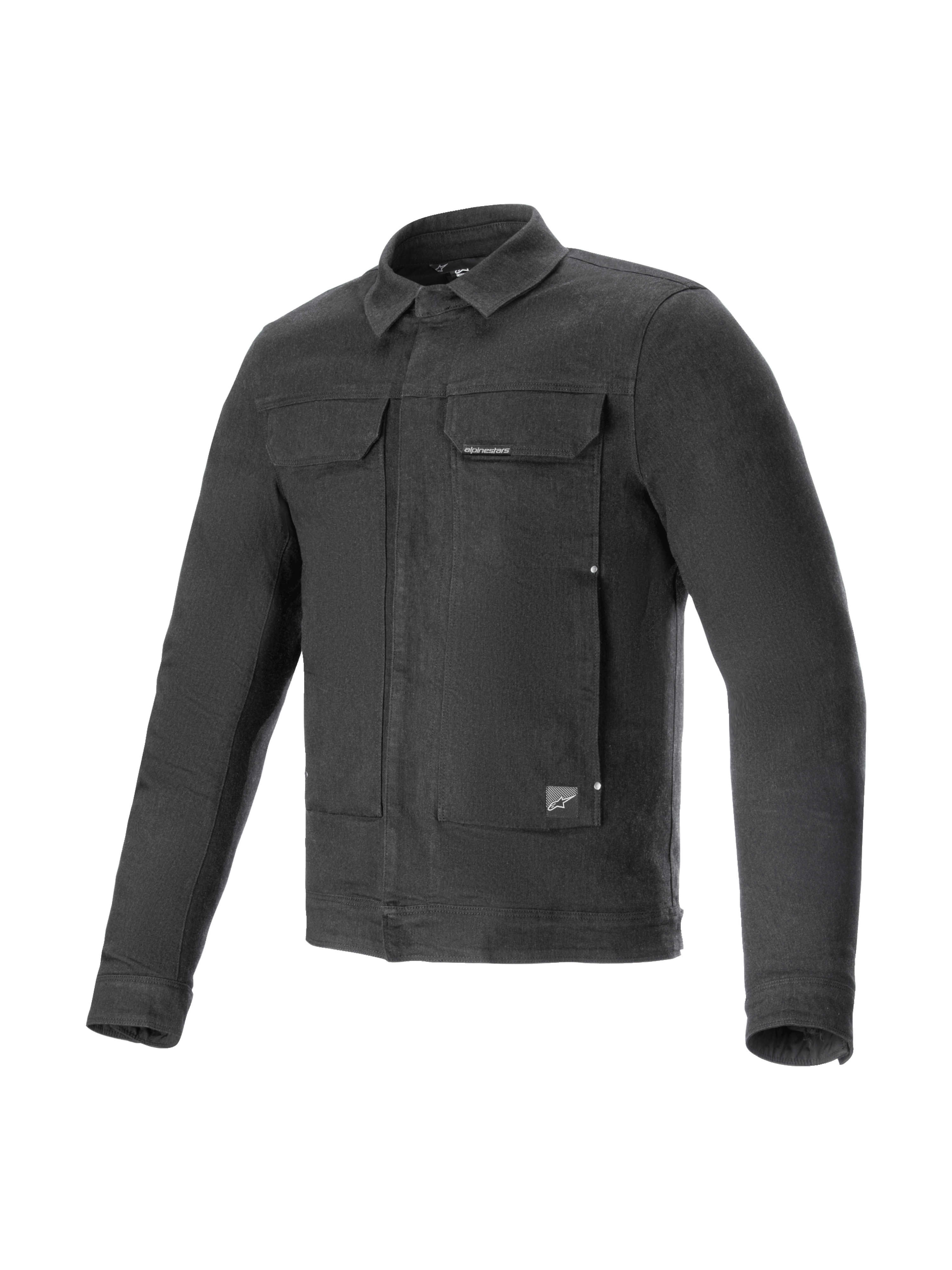 Alpinestars chaqueta Garage, chaqueta de moto urbana, gris humo, denim de algodón elástico con protección CE nivel 1.