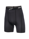 Alpinestars MX Boxer, pantalones cortos de capa base para motocross, negros, longitud media del muslo, con cintura elástica de la marca con logo de estrella blanca, ajuste atlético y costuras verticales