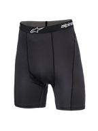 Alpinestars MX Boxer, pantalones cortos de capa base para motocross, negros, longitud media del muslo, con cintura elástica de la marca con logo de estrella blanca, ajuste atlético y costuras verticales
