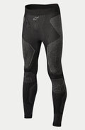 Alpinestars Ride Tech Bottom Winter, pantalones de capa base para motociclismo, negro y gris, con paneles de punto de doble densidad y patrones texturizados, construcción sin costuras, logotipos de Alpinestars en la cintura y las espinillas, diseñados para conducir en climas fríos