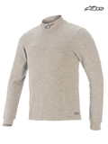 Alpinestars Parte Superior Capa Tech Race V3, capa base de carreras para hombre, gris, mangas largas, certificada FIA 8856-2018 con construcción ignífuga Lenzing FR, vista frontal