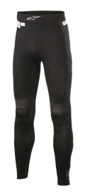 Alpinestars ZX Evo V2 Bottom, pantalones de capa base para competición, negro y gris, textura acanalada con construcción sin costuras, logotipo blanco de Alpinestars en la cintura, equipo de alto rendimiento resistente al fuego para automovilismo y karting