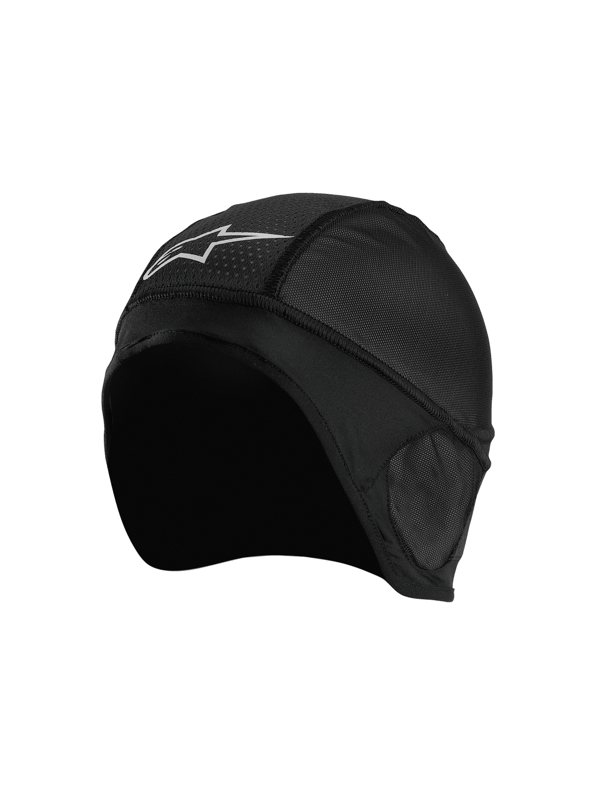 Alpinestars Balaclava Skull Cap, forro negro para casco de moto, con paneles de malla transpirables, logotipo de estrella blanca y diseño ergonómico con costuras planas para mayor comodidad debajo del casco