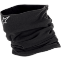 Alpinestars calentador de cuello de forro polar negro con logotipo de estrella blanco bordado para moto.