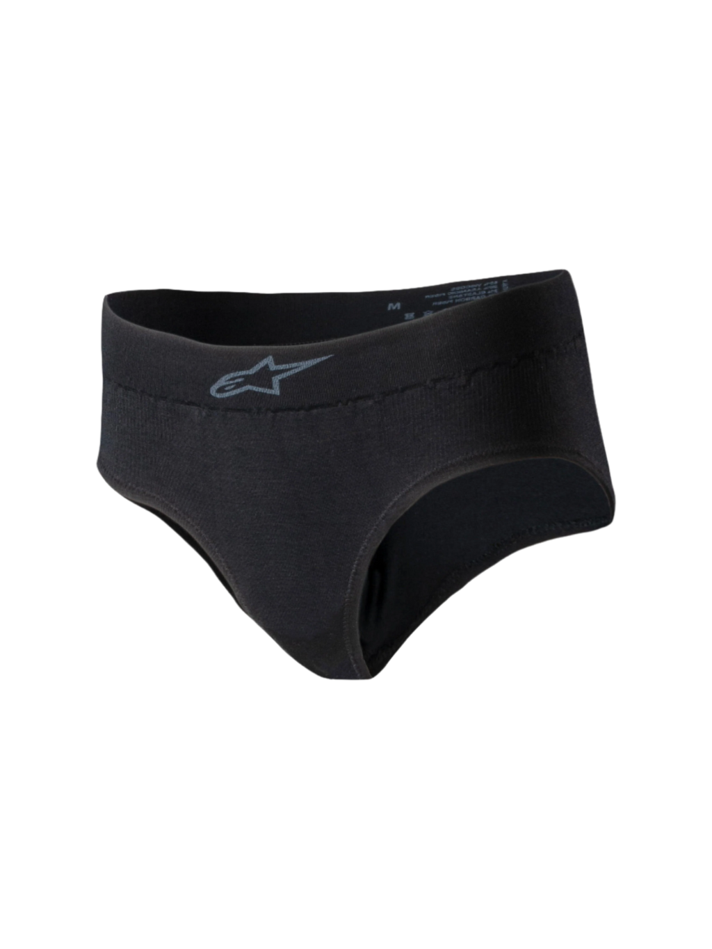 Alpinestars Stella TECH ZX Briefs, ropa interior de competición para mujer, color negro, con un pequeño logotipo gris de Alpinestars en la cintura, material de punto ligero e ignífugo, capa base con certificación FIA 8856-2018