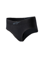 Alpinestars Stella TECH ZX Briefs, ropa interior de competición para mujer, color negro, con un pequeño logotipo gris de Alpinestars en la cintura, material de punto ligero e ignífugo, capa base con certificación FIA 8856-2018