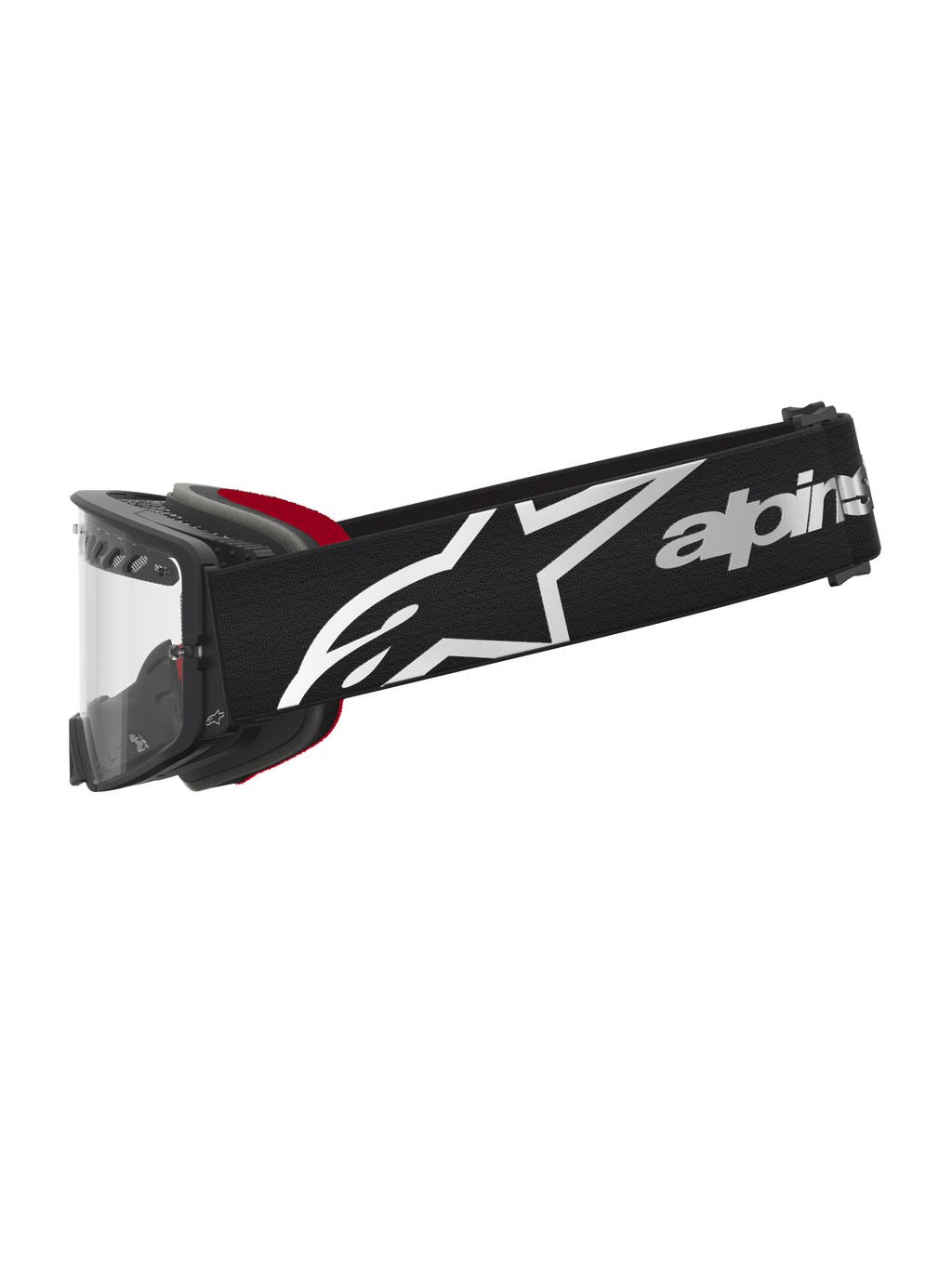 Alpinestars Supertech Dura Air Fluid, gafas de motocross negras y rojas con lente transparente para competición off-road