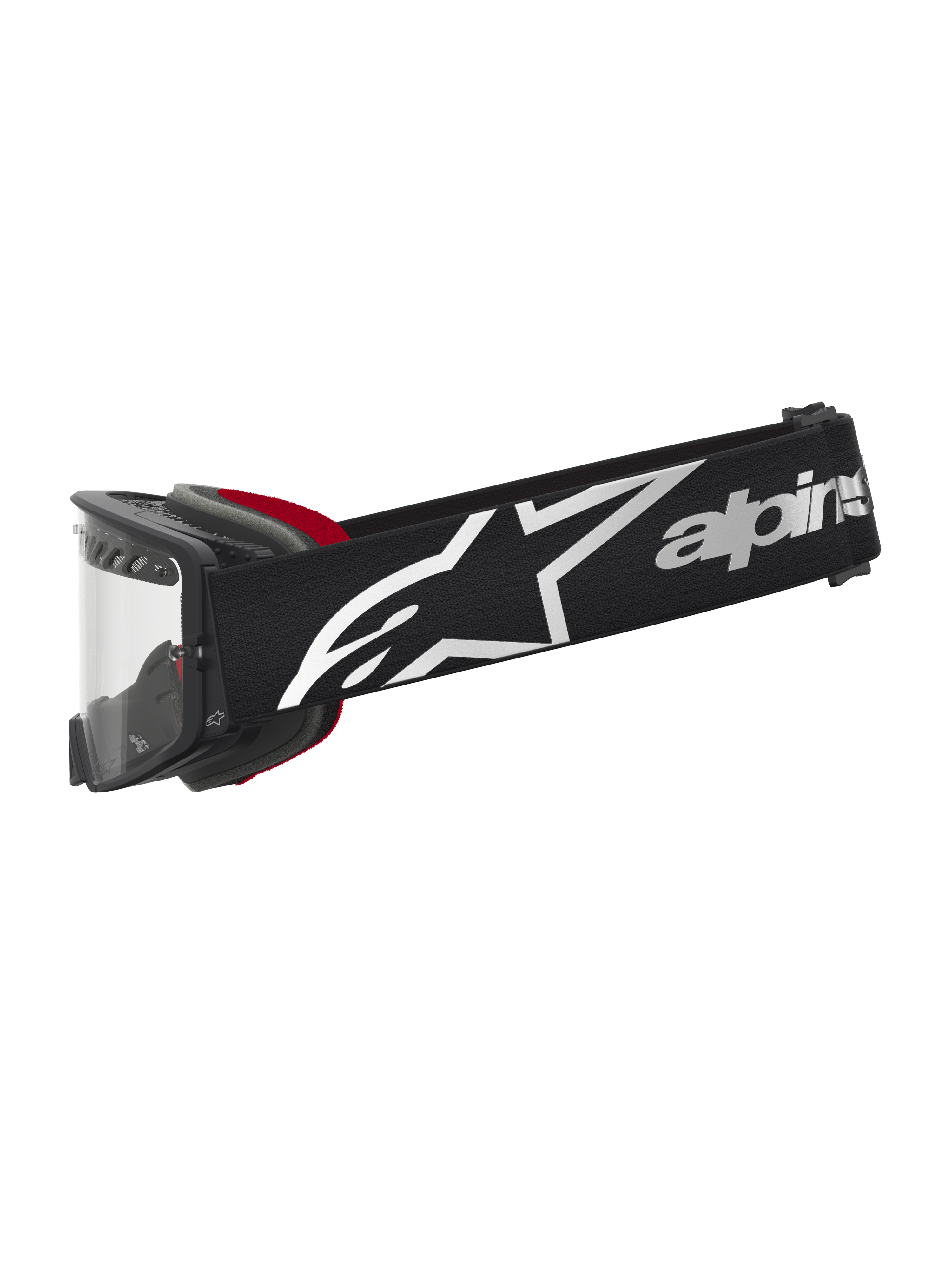 Alpinestars Supertech Dura Air Fluid, gafas de motocross negras y rojas con lente transparente para competición off-road
