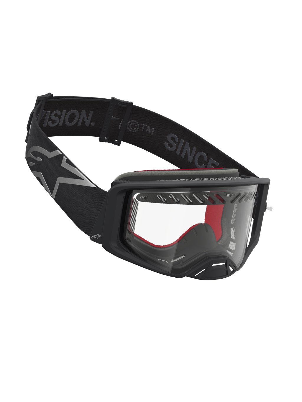 Alpinestars Supertech Dura Air Fluid, gafas de motocross, negro y plateado, con lente de policarbonato transparente