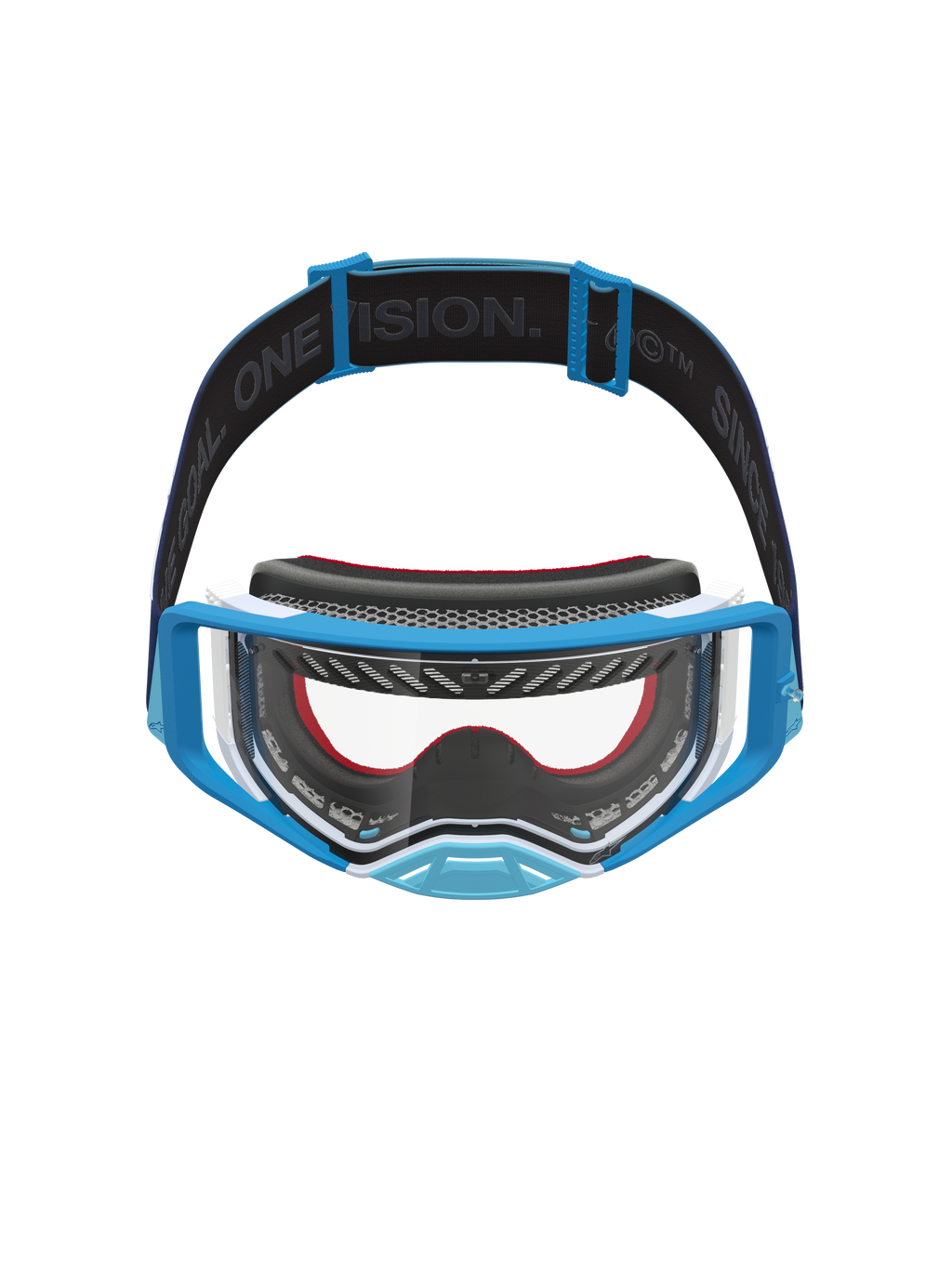 Gafas Supertech Dura Air Fluid de Alpinestars, gafas de moto para motocross, azul y blanco, lente transparente, diseño para competición off-road con correa ajustable