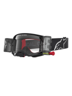 Alpinestars gafas Supertech Firma Roll Off, gafas de motocross para hombre, negras y plateadas, con lente transparente y sistema roll off integrado para competición off-road