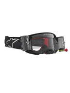 Alpinestars Supertech Firma Roll Off, gafas de motocross para carreras, negras y plateadas, con sistema Roll Off transparente, lente de alta claridad y correa ajustable