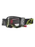 Alpinestars Supertech Firma Roll Off, gafas de motocross en negro y amarillo fluo, lente transparente y sistema roll off.