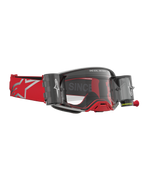 Alpinestars Gafas Supertech Firma Roll Off, gafas de motocross para hombre, rojas y plateadas, con sistema roll off integrado y lente clara, rendimiento de élite para todoterreno