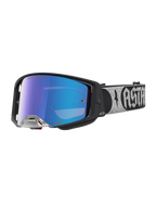 Alpinestars Supertech Atrox Motocross Goggles feature a black frame and blue mirror lens for professional off-road racing.