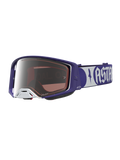 Alpinestars Supertech Atrox, gafas de motocross para carreras off-road, azul y blanco, lente plateada de espejo