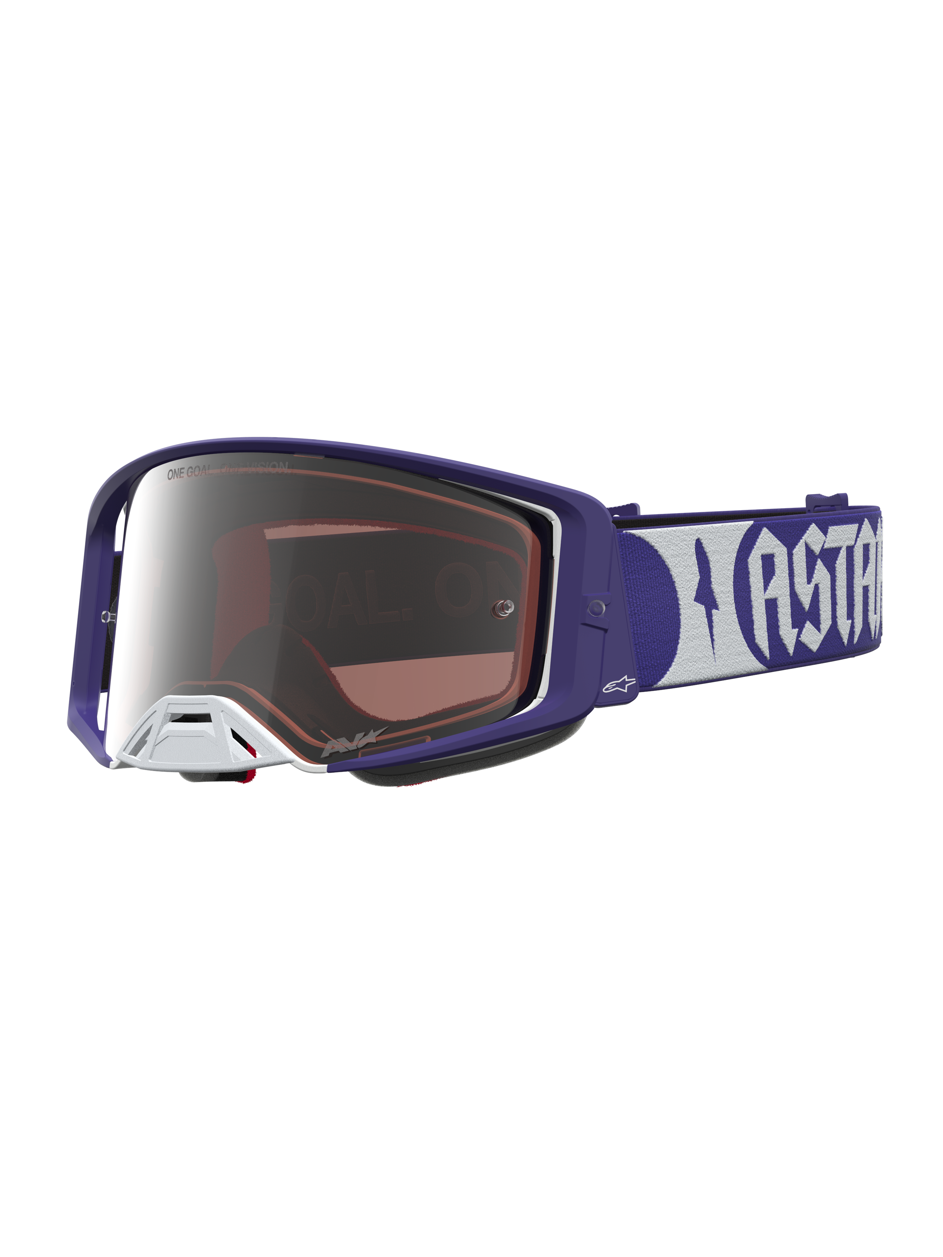 Alpinestars Supertech Atrox, gafas de motocross para carreras off-road, azul y blanco, lente plateada de espejo