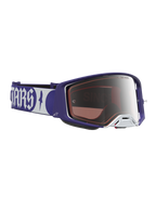 Alpinestars Supertech Atrox, gafas de motocross, azul oscuro y blanco, lente plateada de espejo para competición off-road