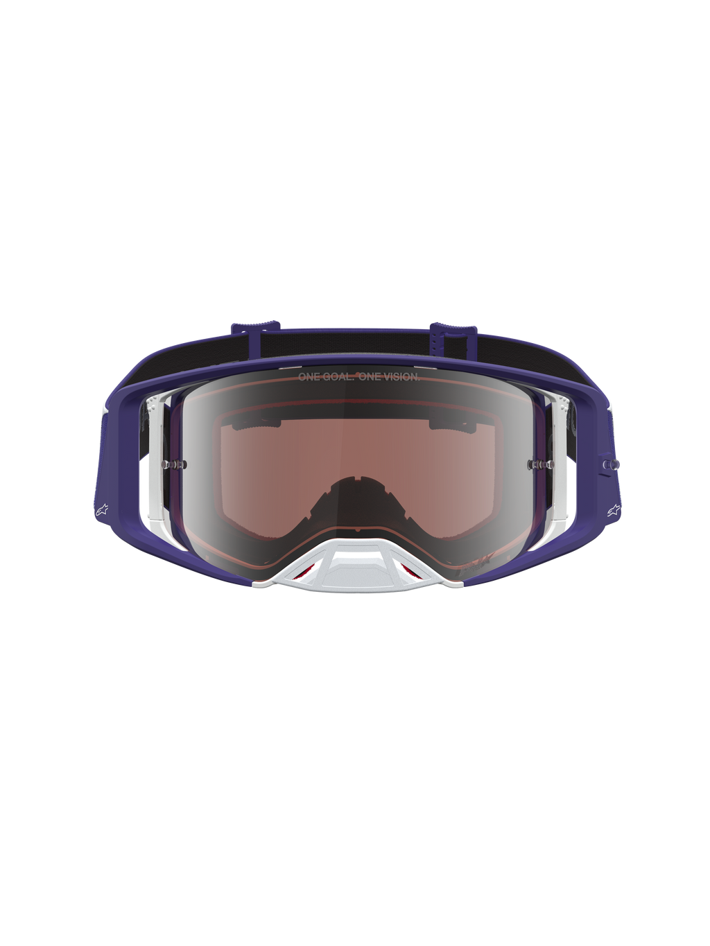 Alpinestars Supertech Atrox, gafas de motocross azules y blancas, lente plateada espejada, óptica de carreras de alta gama