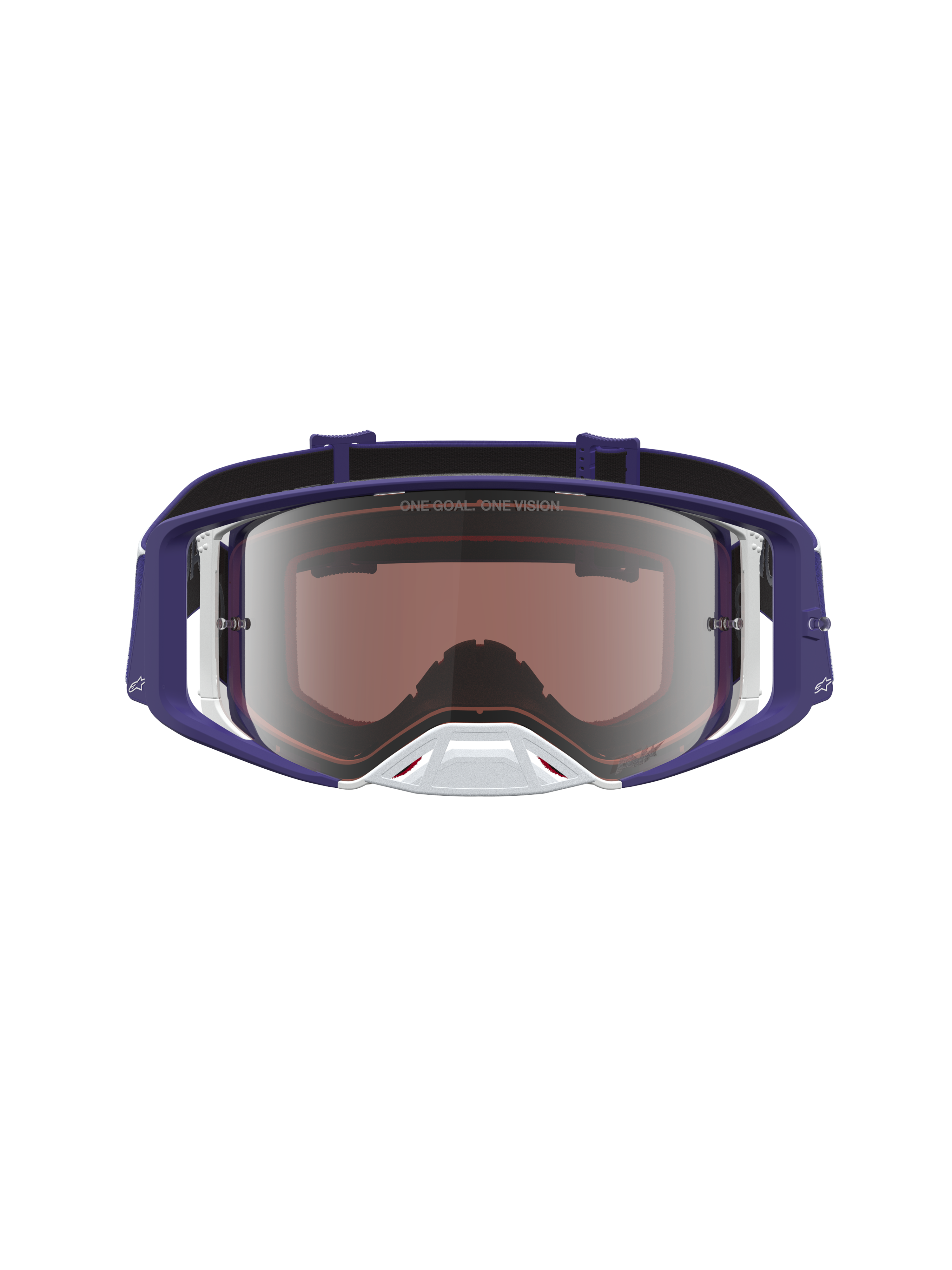 Alpinestars Supertech Atrox, gafas de motocross azules y blancas, lente plateada espejada, óptica de carreras de alta gama