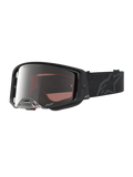 Alpinestars Gafas Supertech Cloak, gafas de motocross racing unisex, negras y plateadas, lente de policarbonato