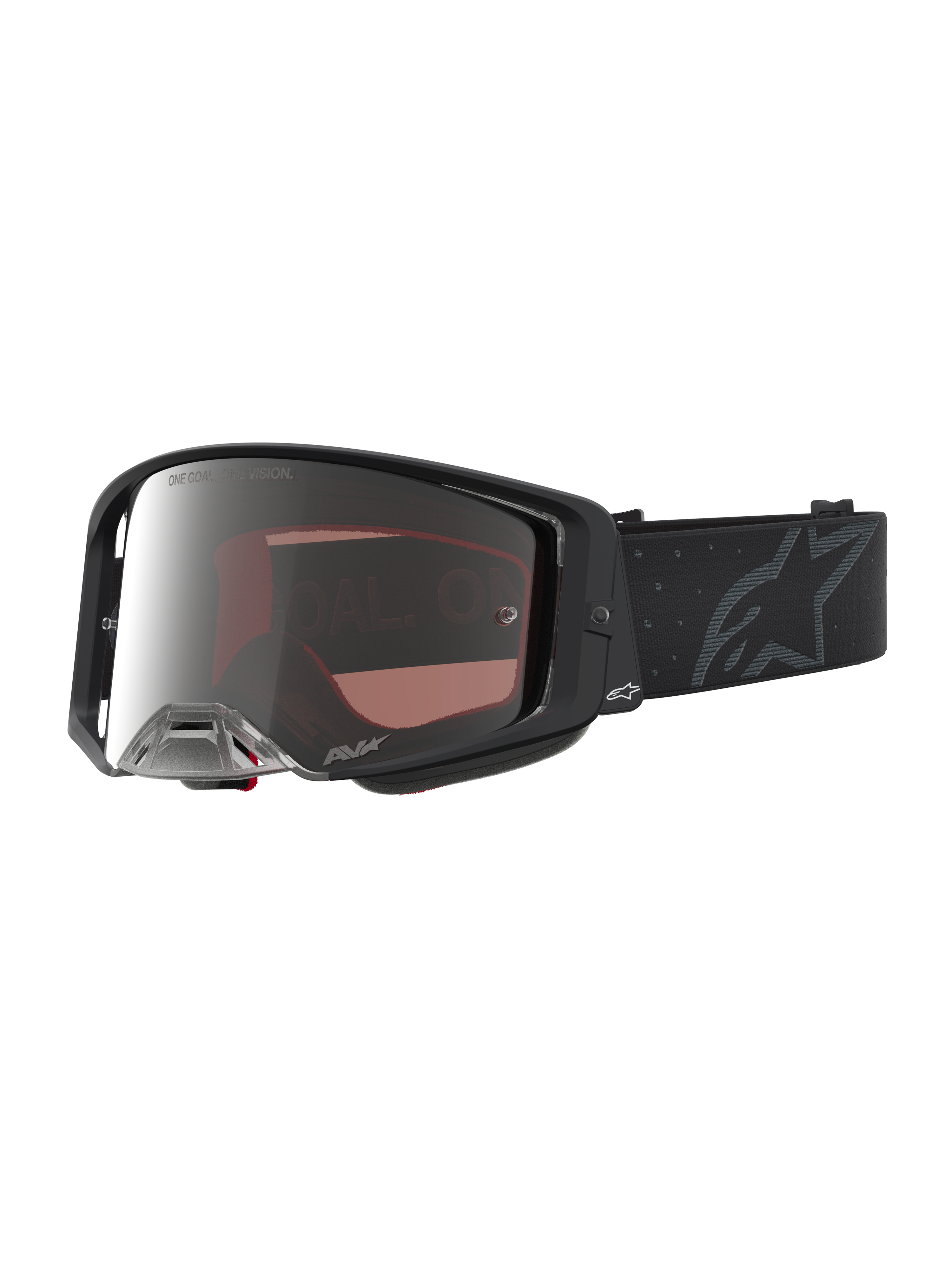 Alpinestars Gafas Supertech Cloak, gafas de motocross racing unisex, negras y plateadas, lente de policarbonato