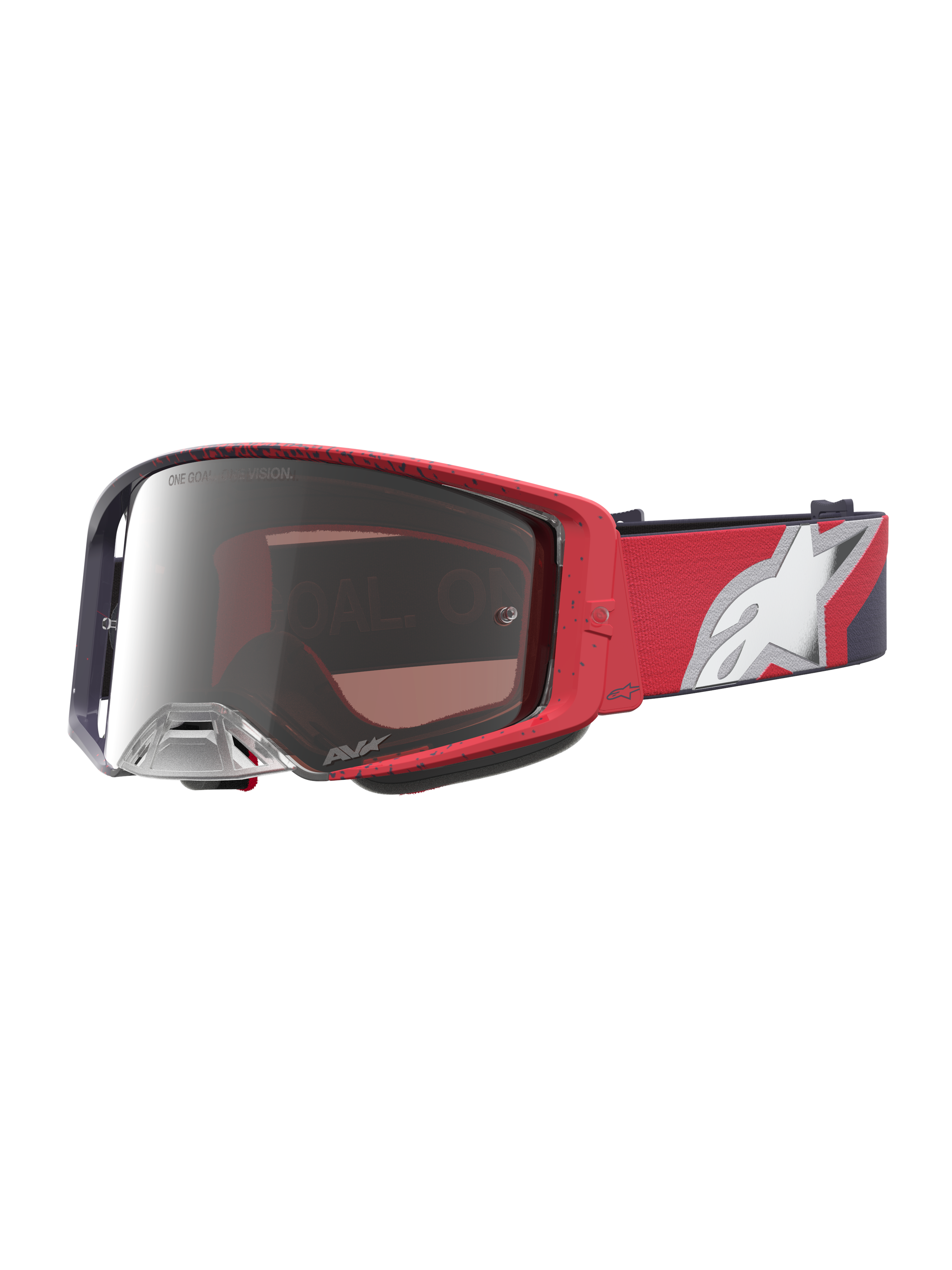 Gafas de motocross Alpinestars Supertech Hiten, para carreras off-road, negras y rojas con lente plateada de espejo