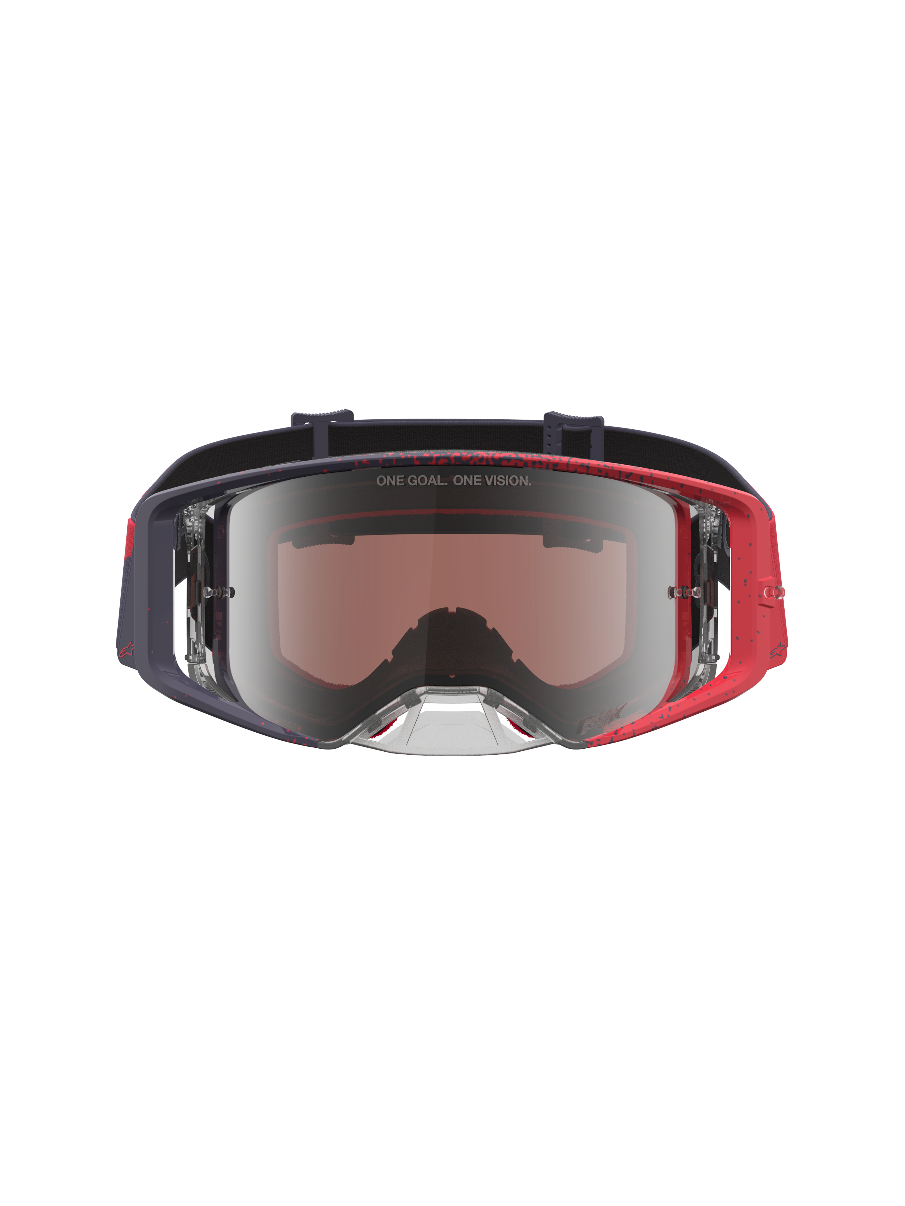 Alpinestars Supertech Hiten Motocross Goggles in Black and Red with a Mirror Silver Lens for off-road performance.