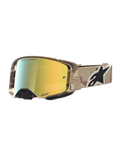 Alpinestars Supertech Lone, gafas de motocross en camuflaje desierto con lente dorada espejada, para off-road