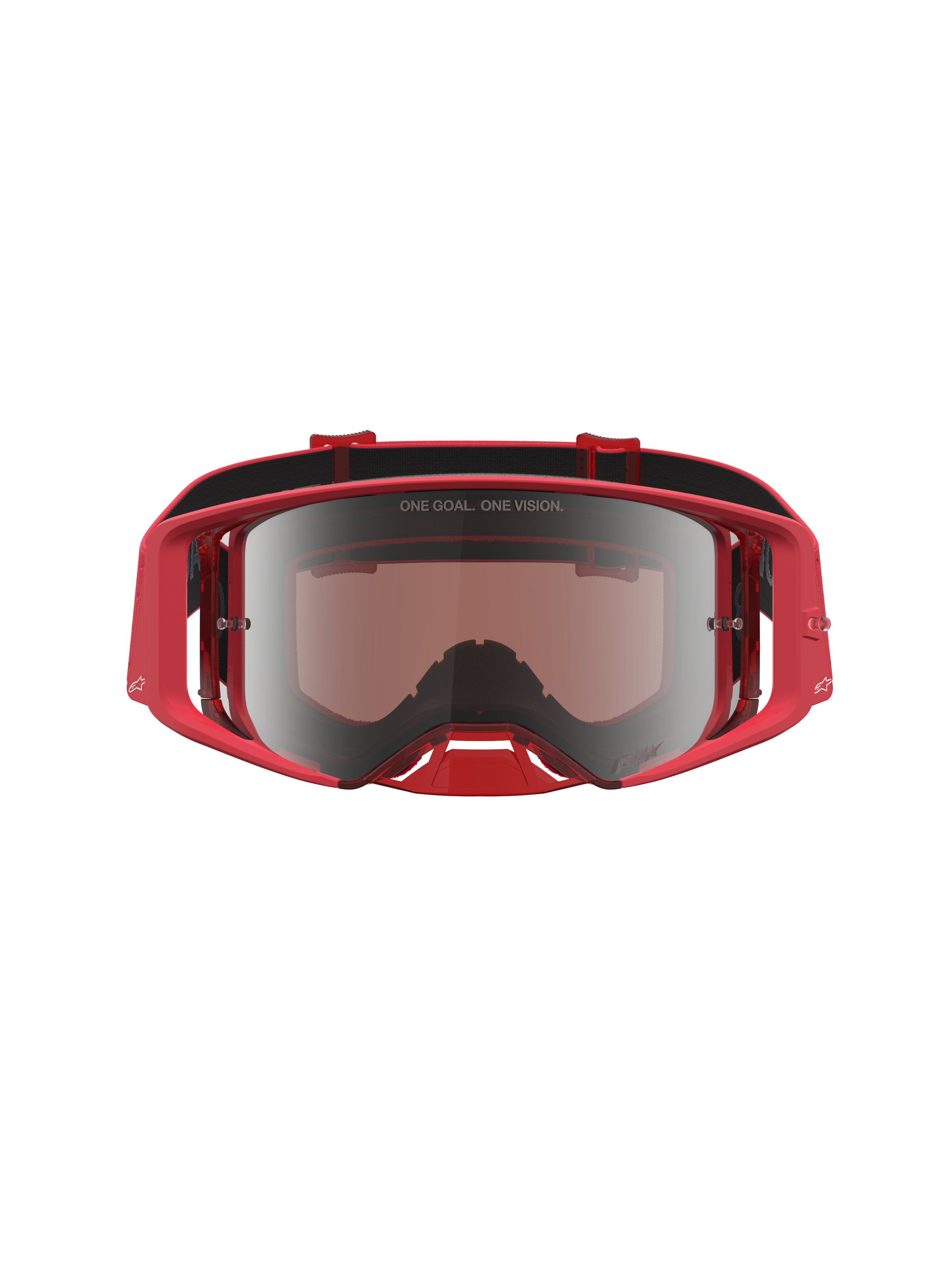 Gafas Alpinestars Supertech Vesta para motocross en rojo flúor y plateado espejo con lente de espejo de alta calidad.