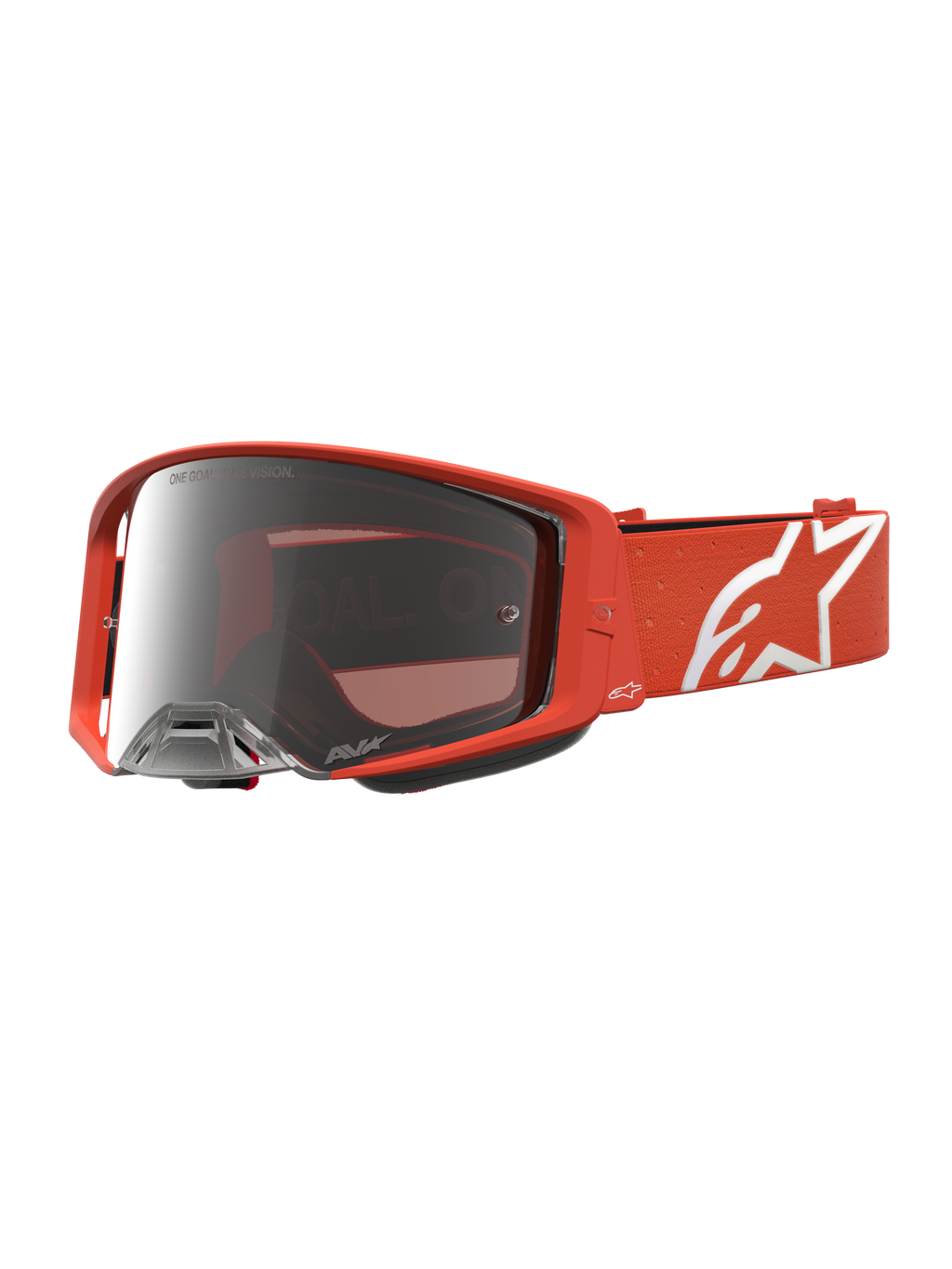 Alpinestars Supertech Vesta, gafas de motocross para carreras, naranja con lente de espejo plateada y flujo de aire optimizado