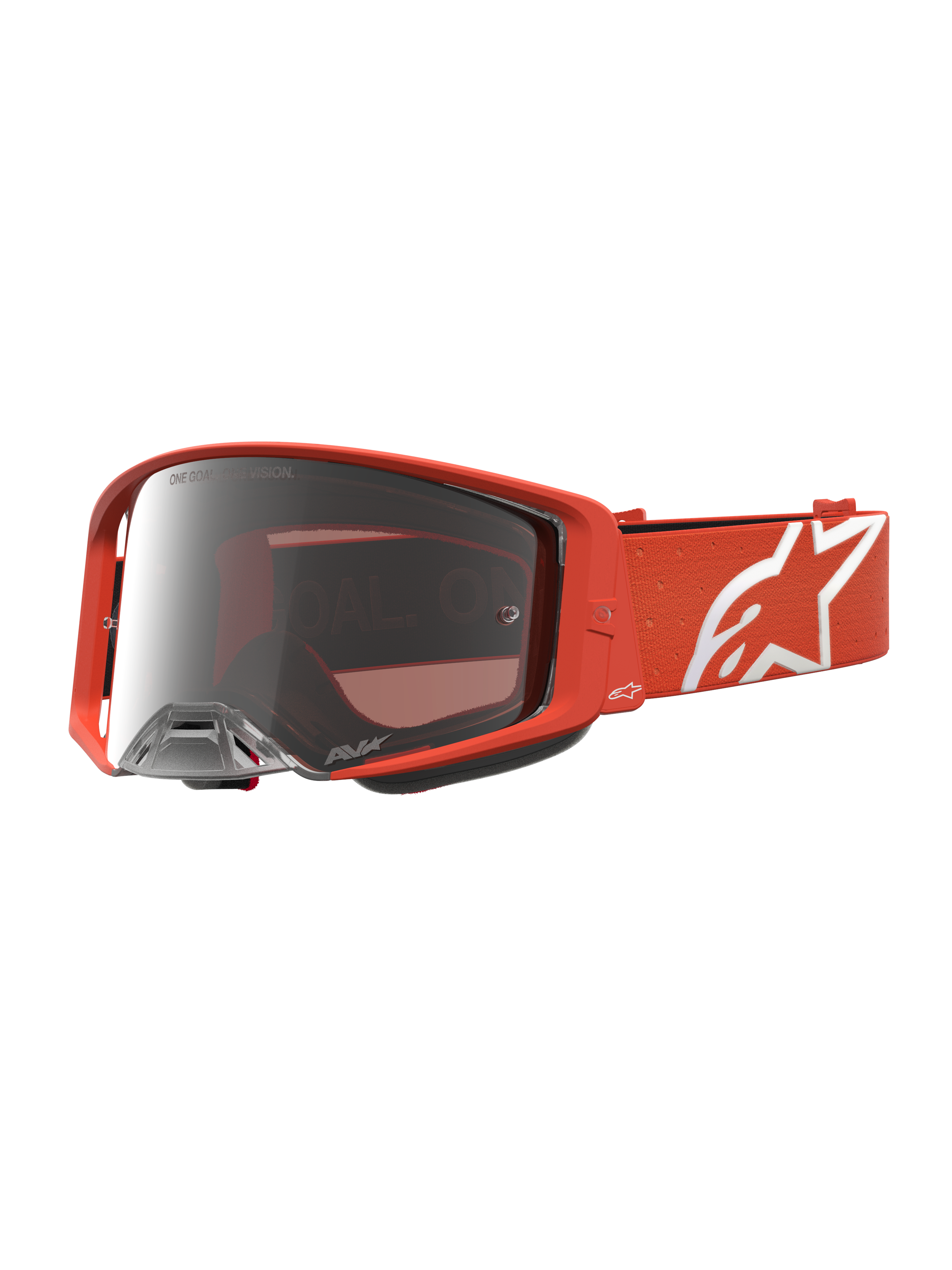 Alpinestars Supertech Vesta, gafas de motocross para carreras, naranja con lente de espejo plateada y flujo de aire optimizado