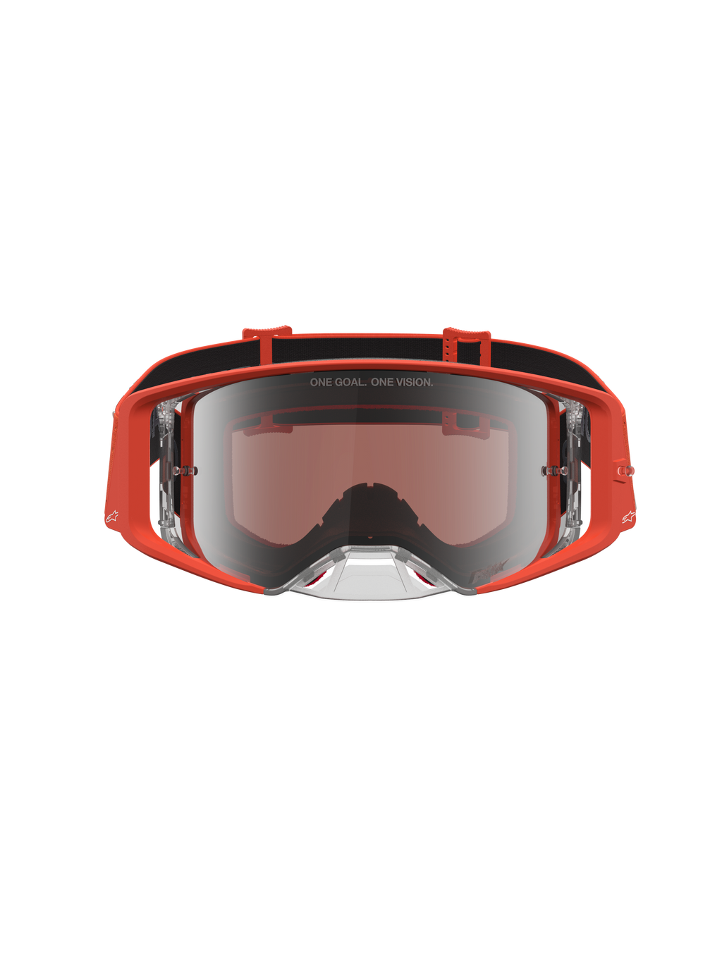 Alpinestars Supertech Vesta, gafas de motocross, naranja, lente de espejo plateada, alto rendimiento off-road