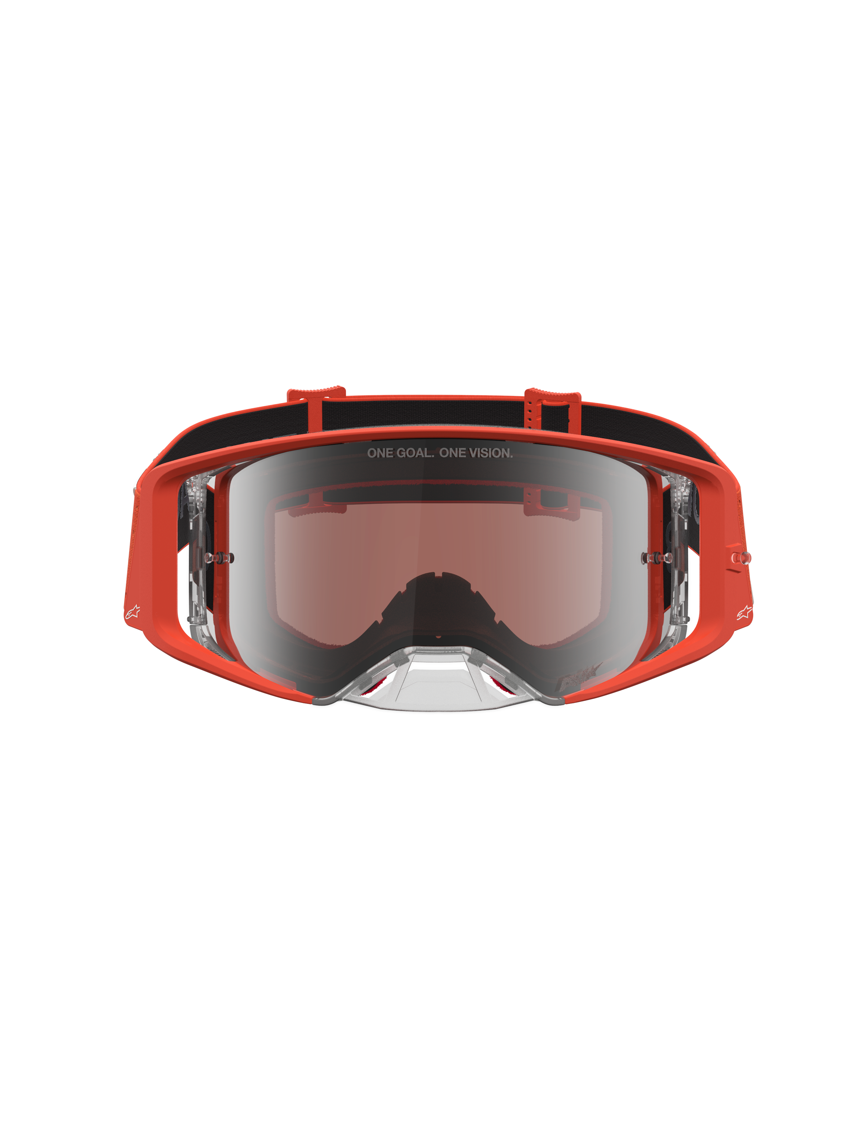 Alpinestars Supertech Vesta, gafas de motocross, naranja, lente de espejo plateada, alto rendimiento off-road